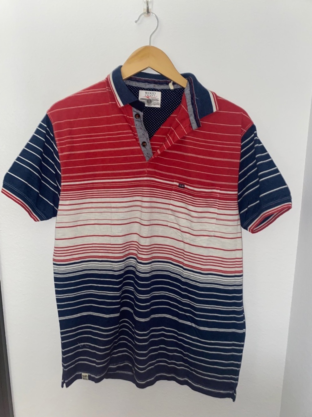 Striped Red, White & Navy Polo Shirt - Casual Men’s Short Sleeve
